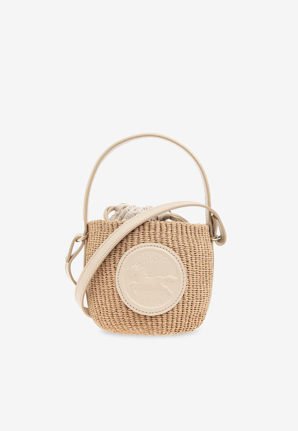 Chloè Mini Horse Medal Raffia Bucket Bag CH25US593 O82-22J