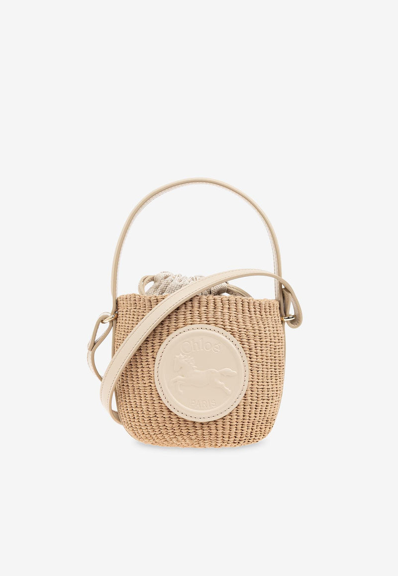Chloè Mini Horse Medal Raffia Bucket Bag CH25US593 O82-22J