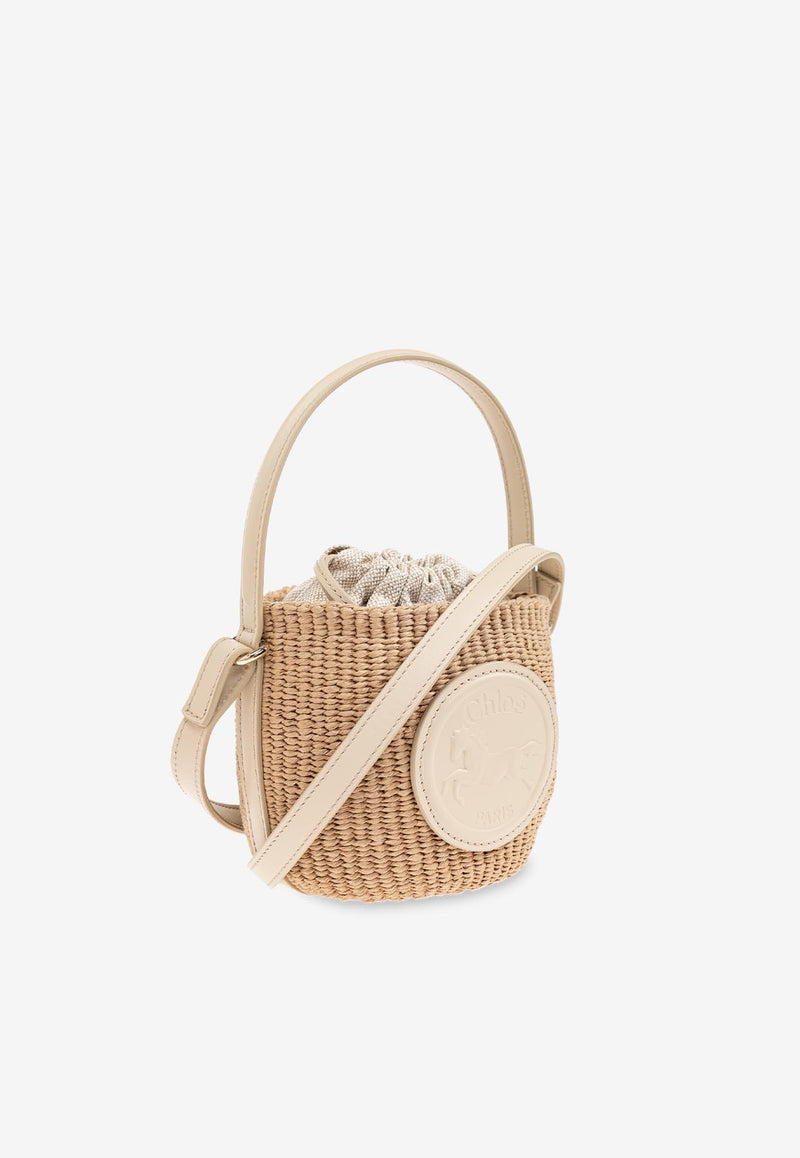 Chloè Mini Horse Medal Raffia Bucket Bag CH25US593 O82-22J