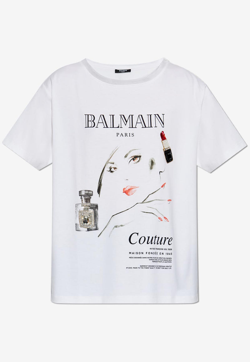 Balmain Logo Beauty Print T-shirt EF0EG129 GE86-GRR
