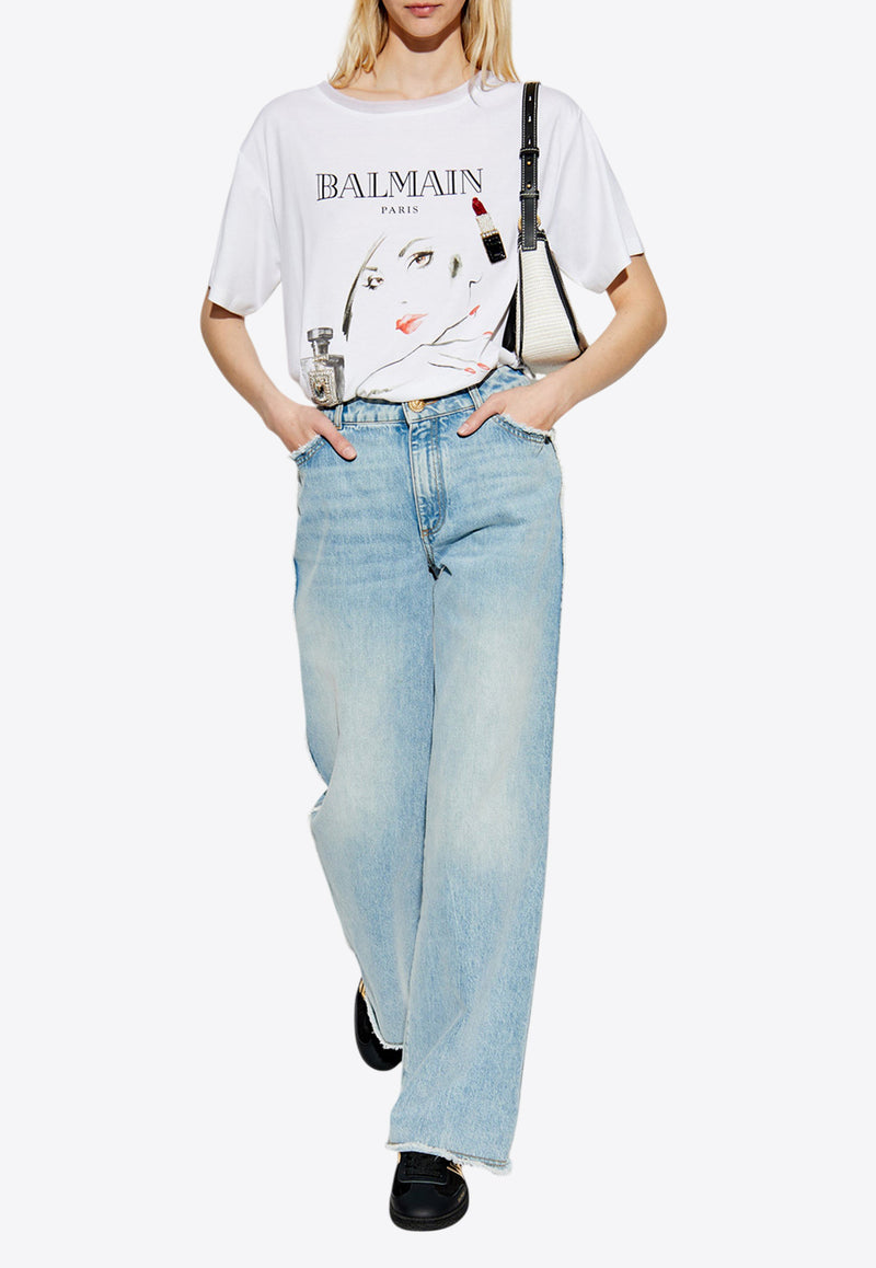 Balmain Logo Beauty Print T-shirt EF0EG129 GE86-GRR