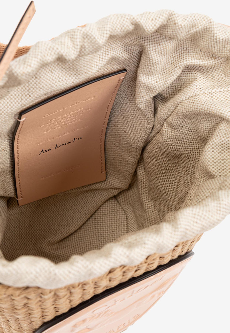 Chloè Small Horse Medal Raffia Bucket Bag CHC25SS59 2O8-26I