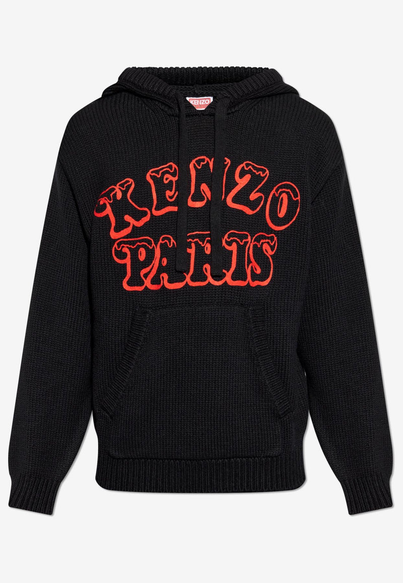 Kenzo Verdy Marker Intarsia Knit Hooded Sweatshirt FF58PU710 3CJ-99J