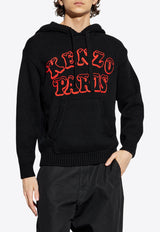Kenzo Verdy Marker Intarsia Knit Hooded Sweatshirt FF58PU710 3CJ-99J