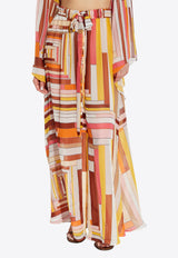 تنورة من الحرير بنمط مُكرر