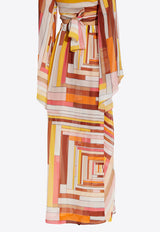 تنورة من الحرير بنمط مُكرر