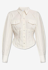 GANNI Shirt with pockets Cream W0316 6977-135