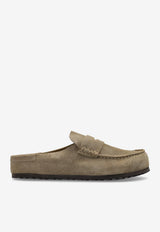 Birkenstock Naples Wrapped Suede Slippers Taupe 1029675 0-TAUPE