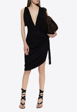 Asymmetric V-neck Dress