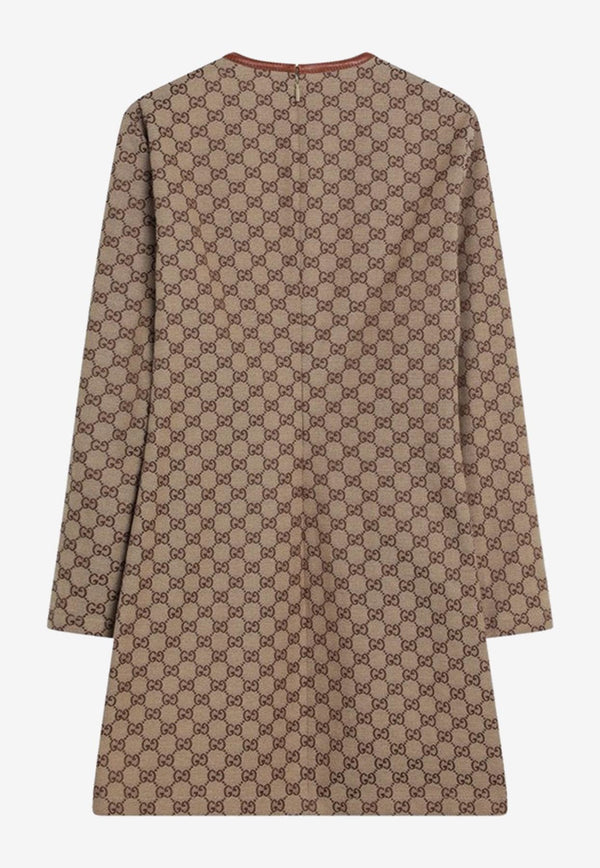 Gucci GG Long-Sleeved Mini Dress Brown 820404Z8BZA/Q_GUC-2190