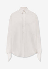 Balenciaga Knotted Cuffs Buttoned Shirt White 830990TRM28_9000_White_29848209