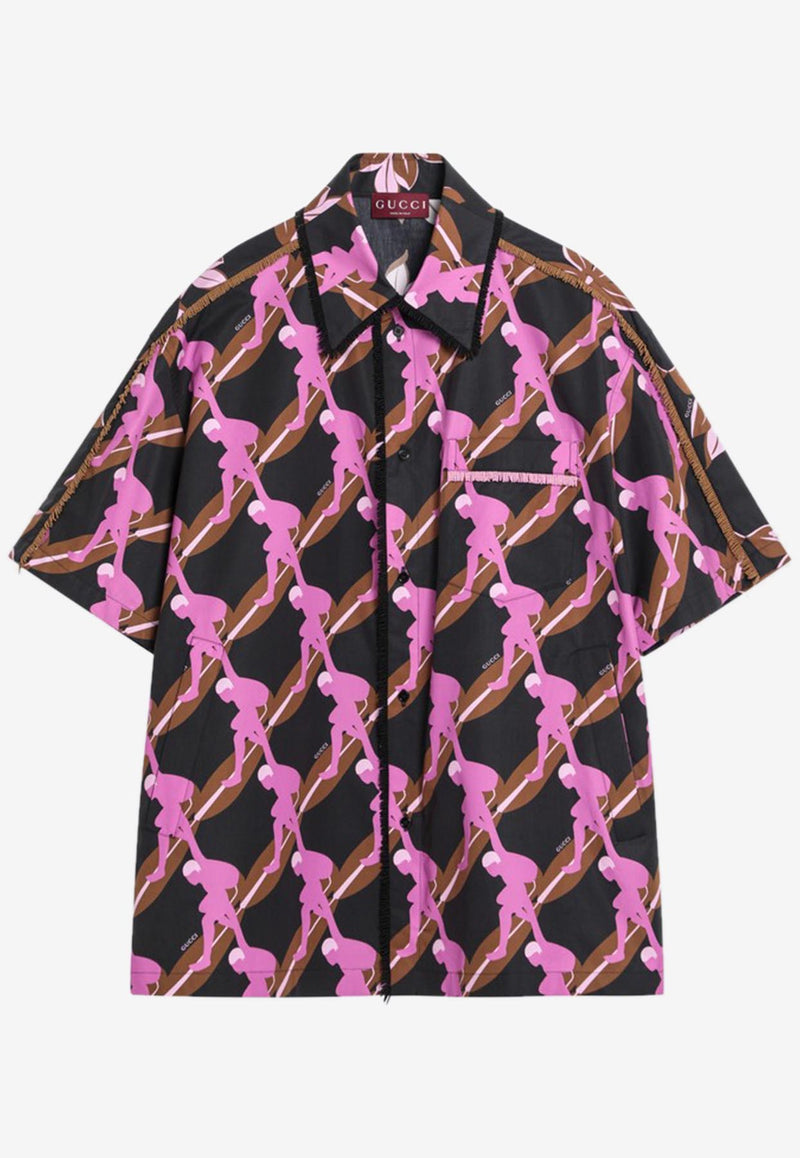 Shirts Printed Oversized Short-Sleeved Shirt Multicolor 821630Z7AMZ/Q_GUC-2047