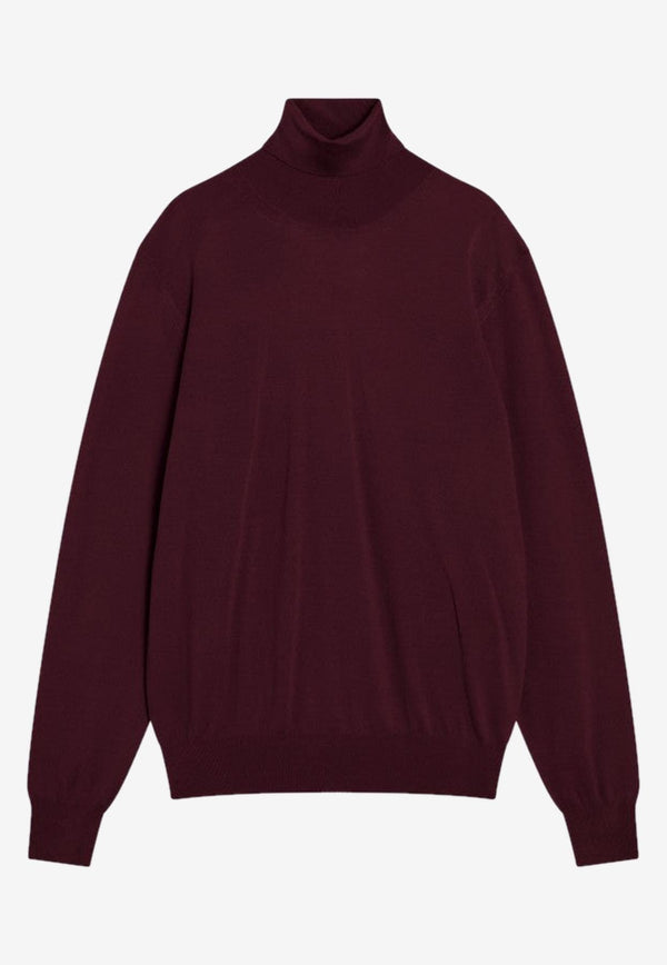 Saint Laurent Turtleneck Wool Sweater Burgundy 821739Y76GM/R_YSL-6040