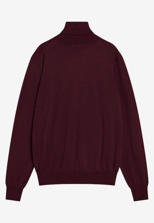 Saint Laurent Turtleneck Wool Sweater Burgundy 821739Y76GM/R_YSL-6040