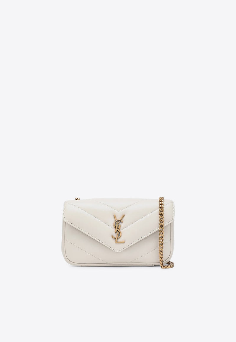 Saint Laurent Mini Loulou Quilted Leather Crossbody Bag Cream 821749AAEAX/Q_YSL-9207