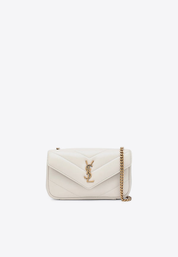 Saint Laurent Mini Loulou Quilted Leather Crossbody Bag White 821749AAEAX/R_YSL-9207