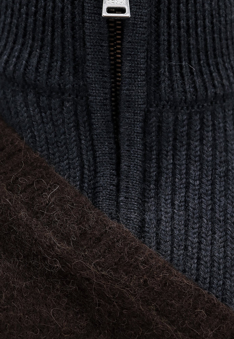 Fendi Paneled Wool Sleeveless Sweater Vest Brown FZC453APP4_F1M0V_MultiColour_29851883