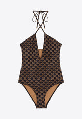 Celine Triomphe Monogram One-Piece Swimsuit Brown 2Z306939T_17BR_Brown_29853243