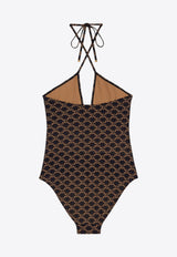 Celine Triomphe Monogram One-Piece Swimsuit Brown 2Z306939T_17BR_Brown_29853243