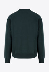 Celine Embroidered Triomphe Wool Sweater Green 2AH80322U_31FE_Green_29851716