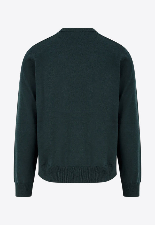 Celine Embroidered Triomphe Wool Sweater Green 2AH80322U_31FE_Green_29851716