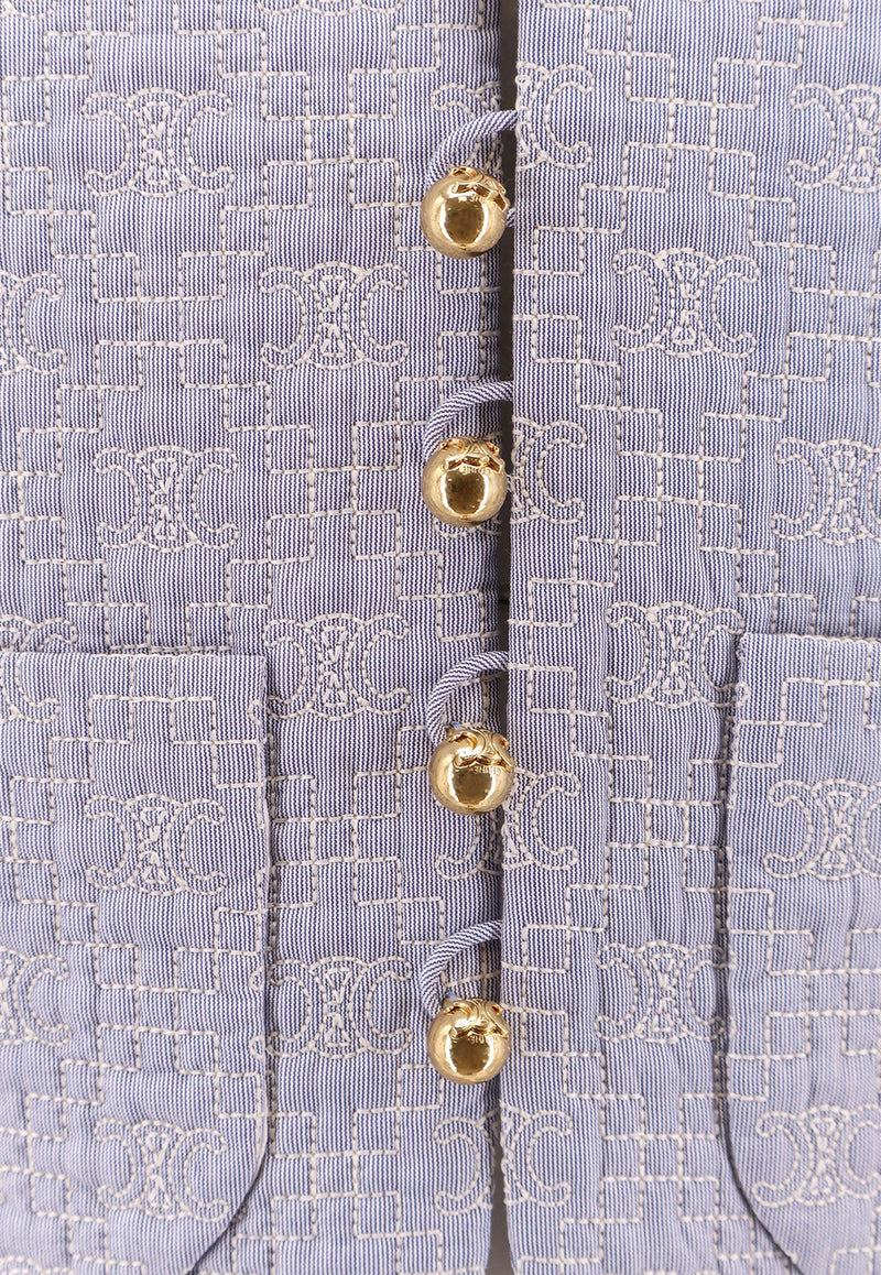 Celine Triomphe Boutis Chelsea Striped Jacket Blue 2V65S128X_07CG_OneColor_29852633