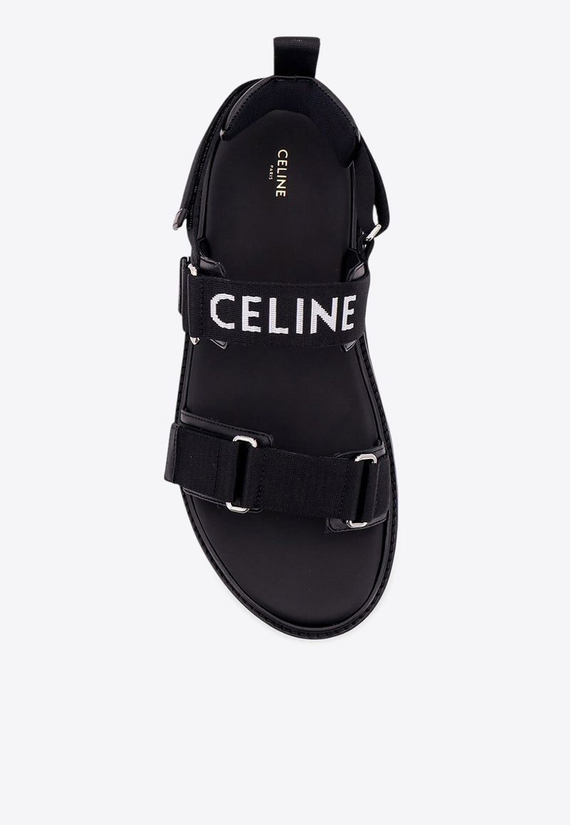 Celine Billie Strappy Logo Sandals Black 363435103C_38NO_Black_31183842