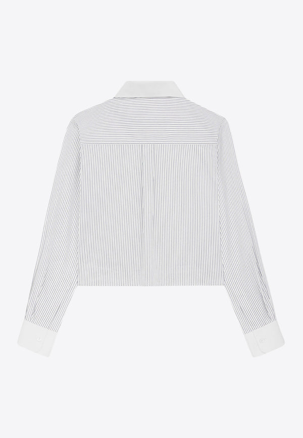 Celine Striped Cropped Shirt White 2C6890C79_01CQ_Blue_31183807