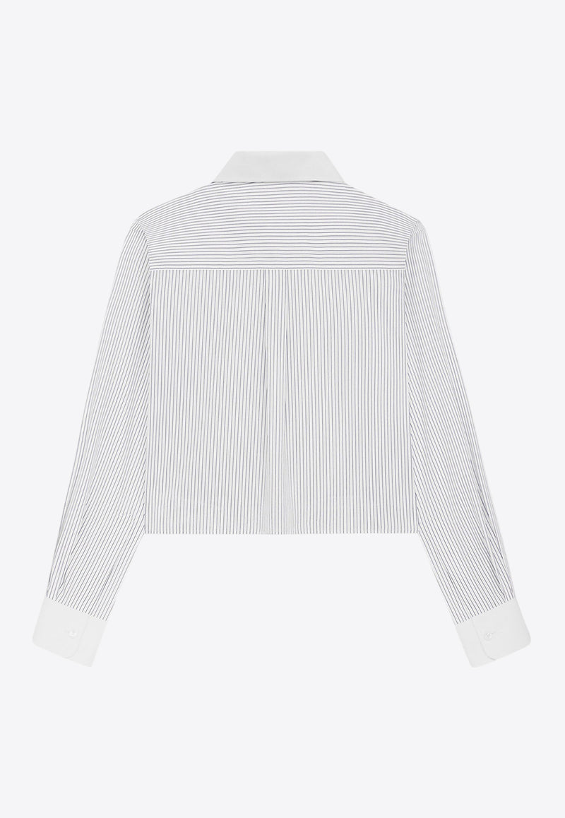 Celine Striped Cropped Shirt White 2C6890C79_01CQ_Blue_31183807