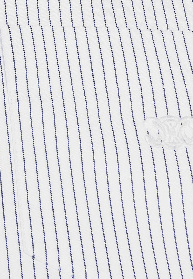 Celine Striped Cropped Shirt White 2C6890C79_01CQ_Blue_31183807