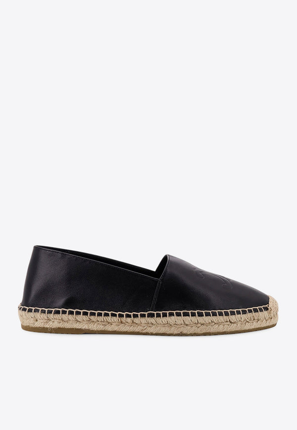 Celine Triomphe Logo Leather Espadrilles Black 359635146C_38NO_Black_31183854