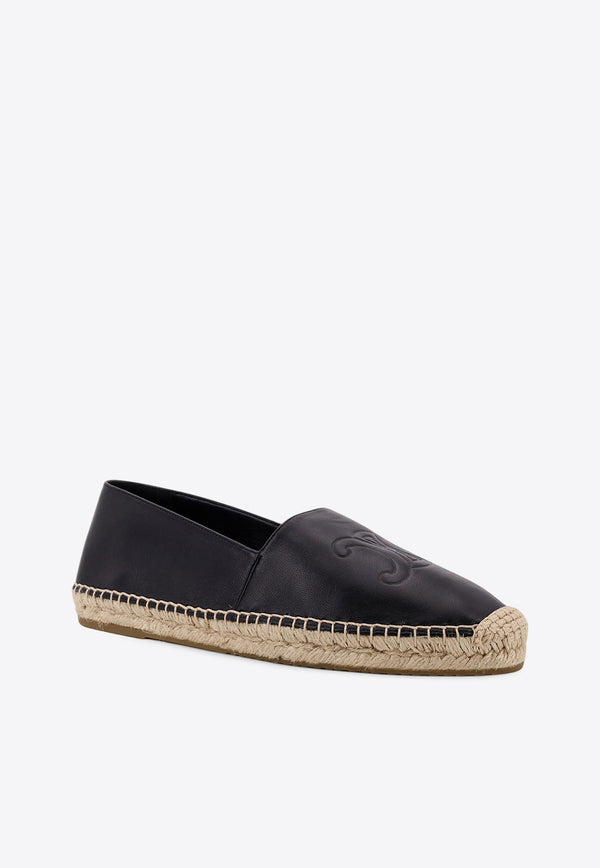 Celine Triomphe Logo Leather Espadrilles Black 359635146C_38NO_Black_31183854
