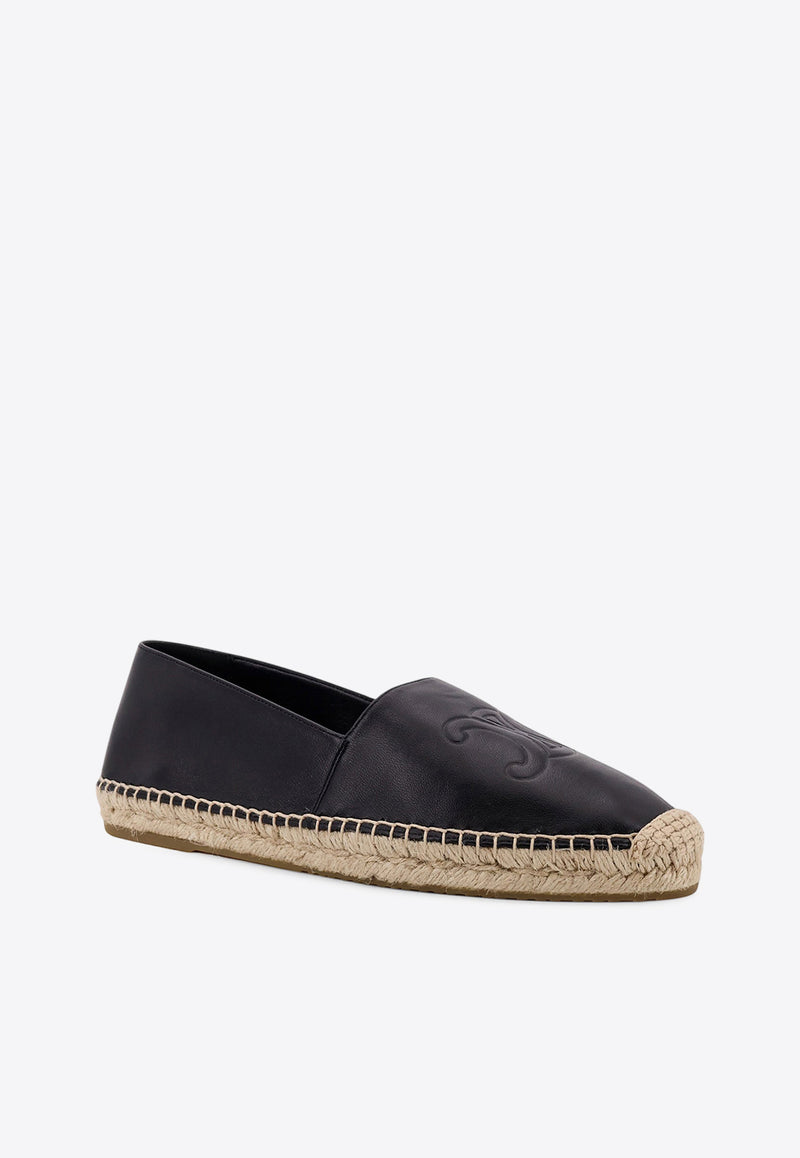 Celine Triomphe Logo Leather Espadrilles Black 359635146C_38NO_Black_31183854