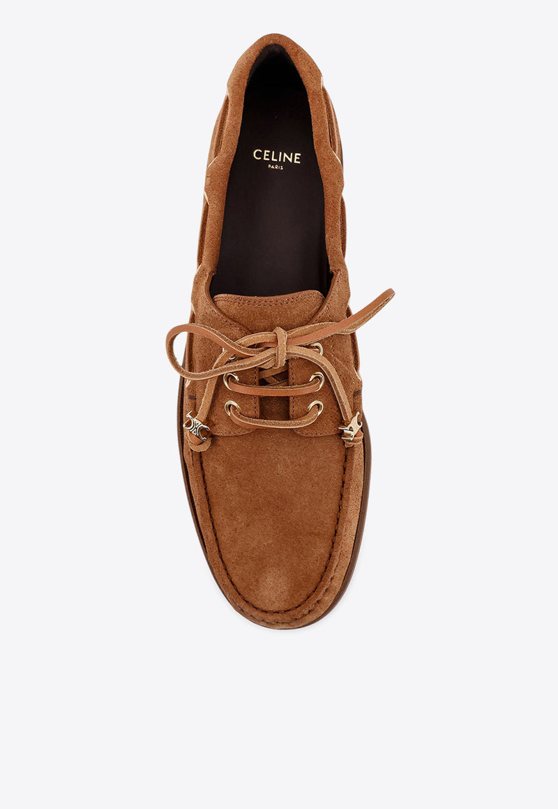 Celine Bateau Suede Loafers Brown 363585122C_19DT_Brown_31183840