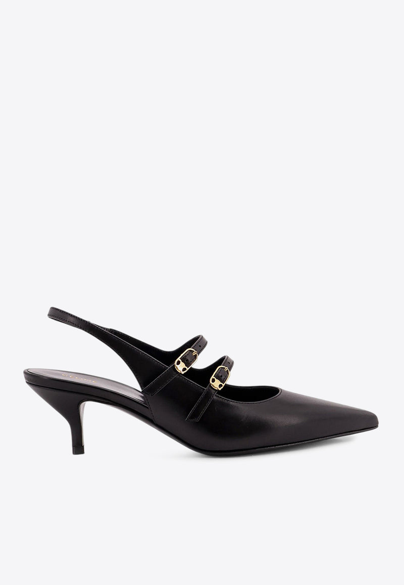 Celine Judy 55 Double Strap Mary-Jane Slingback Pumps Black 362325176C_38NO_OneColor_29853437