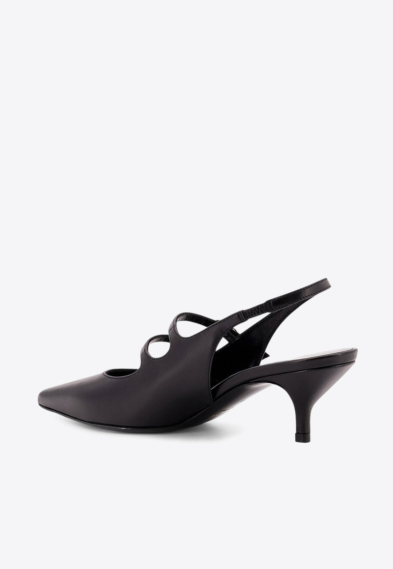 Celine Judy 55 Double Strap Mary-Jane Slingback Pumps Black 362325176C_38NO_OneColor_29853437