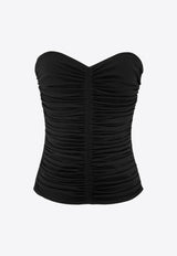 Saint Laurent Strapless Gathered Fitted Top  753703Y5F63_1000_Black_29851210
