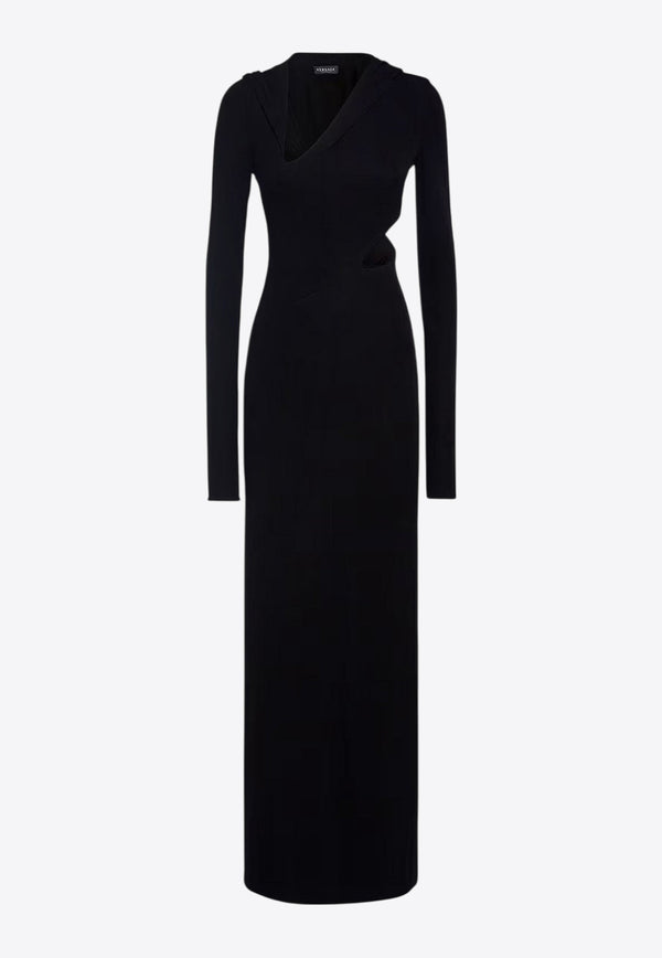 Versace Slashed Hoodie Maxi Dress Black 10100001A01253_1B000_Black_29842153