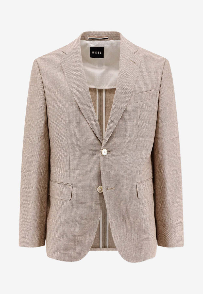 Hugo Boss Wool-Blend Single-Breasted Blazer Beige 50498700_260_Beige_30898774