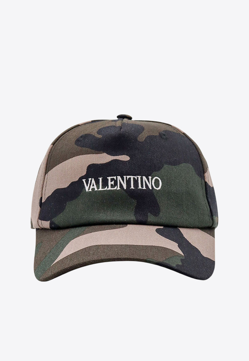 Valentino Logo Embroidered Camo Baseball Cap Green 5Y2HDA41YJB_ZCB_Green_29844122