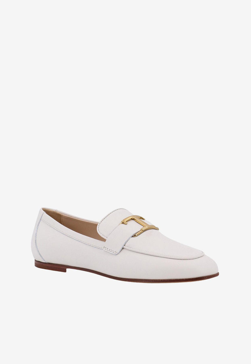 Tod's T Timeless Calf Leather Loafers White XXW79A0GG90MID_B001_White_30898037