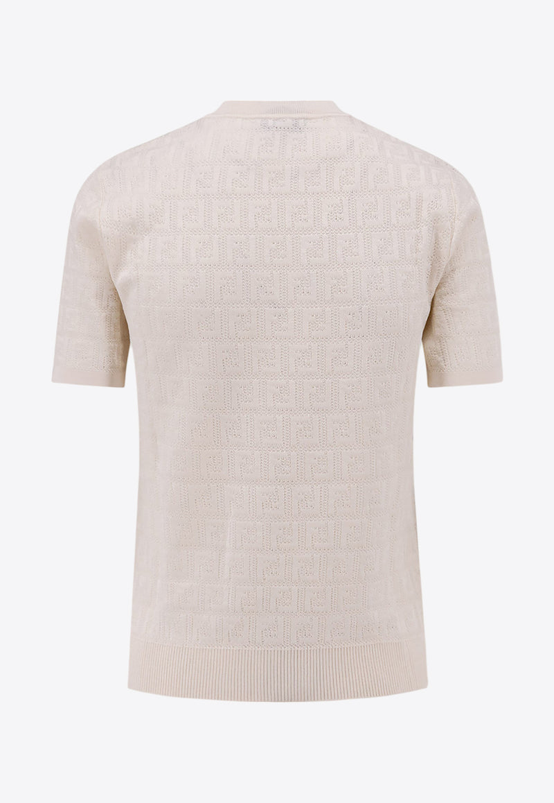 Fendi All-Over Logo Short-Sleeved T-shirt FZXD57AUZRF0ZNM_White_29851530