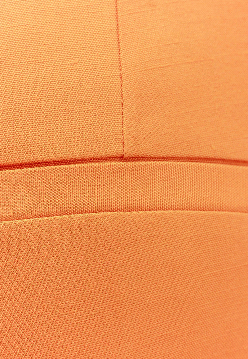 Stella McCartney Pressed-Crease Flared Pants Orange 6400933DU701_7501_Orange_29848737