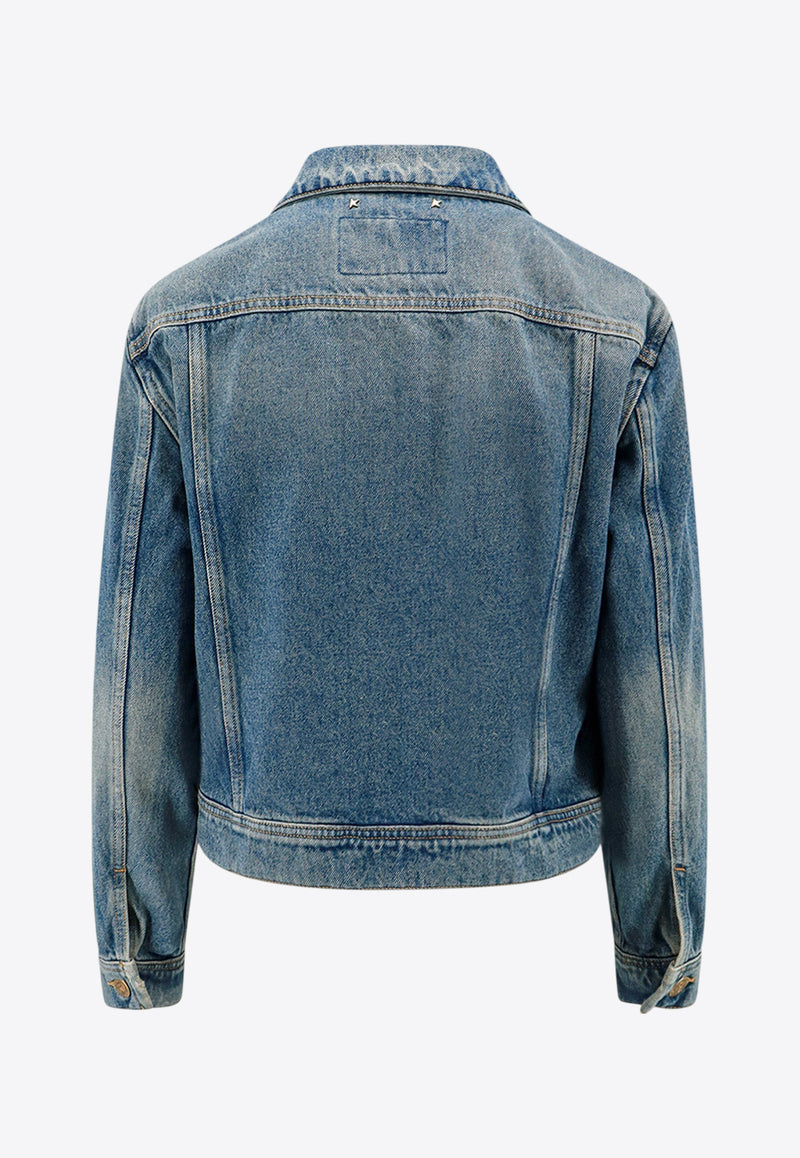 Golden Goose DB Logo Patch Denim Jacket Blue GWP00846P000621_50100_Blue_29856979