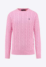 Polo Ralph Lauren Cable Knit Logo Sweater Pink 710775885_027_Pink_30898468