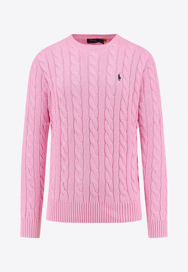 Polo Ralph Lauren Cable Knit Logo Sweater Pink 710775885_027_Pink_30898468