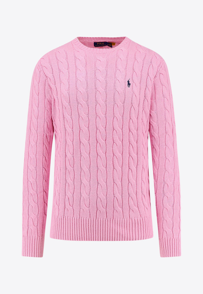 Polo Ralph Lauren Cable Knit Logo Sweater Pink 710775885_027_Pink_30898468