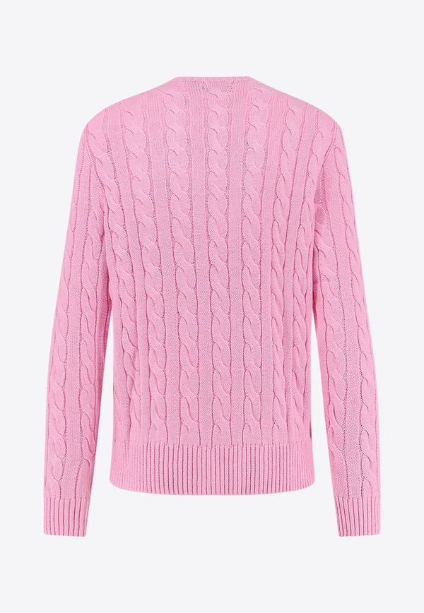 Polo Ralph Lauren Cable Knit Logo Sweater Pink 710775885_027_Pink_30898468