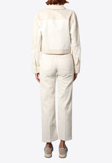 Fendi FF Jacquard Cropped Denim Jacket White FLF810AT1E_F08QQ_White_29851486