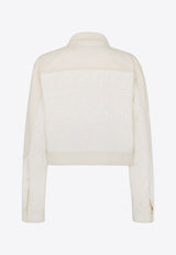 Fendi FF Jacquard Cropped Denim Jacket White FLF810AT1E_F08QQ_White_29851486